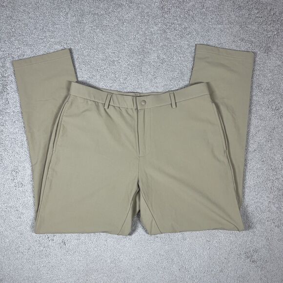Bearbottom Clothing Pants Mens Large Khaki Stretch Golf Work Nylon Spandex Tan - Picture 1 of 12